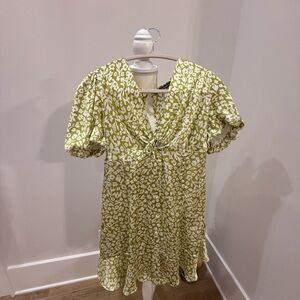 Zara Green Floral Mini Dress